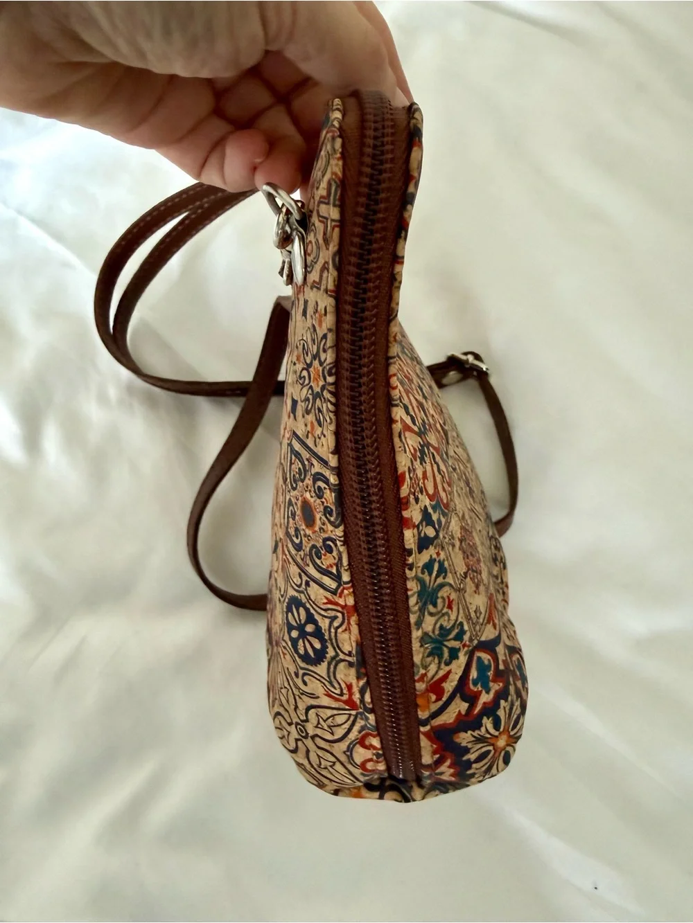 NWOT European Natural Cork Mosaic Tile Crossbody Bag, purchased in Budapest.